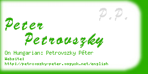peter petrovszky business card